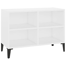 vidaXL Meuble TV avec pieds en métal Blanc 69,5x30x50 cm