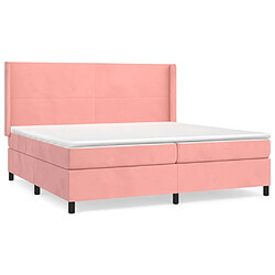 Maison Chic Lit Adulte - Lit simple Lit à sommier tapissier avec matelas moelleux - Meuble de Chambre - Rose 200x200 cm Velours -MN80367