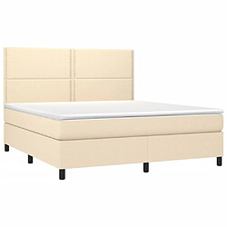 Avis Maison Chic Lit adulte- Lit + matelas,Sommier à lattes de lit avec matelas Crème 180x200 cm Tissu -GKD39503