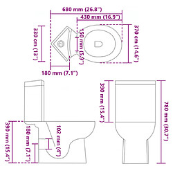 vidaXL Toilette d'angle en céramique pour salle de bains blanc pas cher