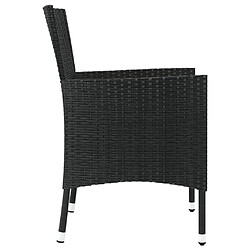 Maison Chic Lot de 4 Chaises de jardin,Fauteuil d'extérieur avec coussins Résine tressée Noir -MN86890 pas cher