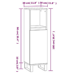 vidaXL Armoire de salle de bain blanc 30x30x100 cm bois d'ingénierie pas cher