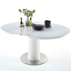 Acheter Inside 75 Table ronde extensible design WIEM blanc laqué mat diametre 120 cm