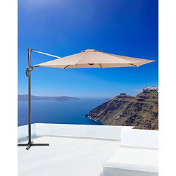 Beliani Grand parasol de jardin beige sable d 300 cm SAVONA