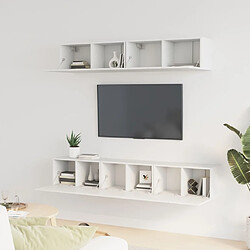 Avis Maison Chic Ensemble de meubles TV 5 pcs | Banc TV Moderne pour salon | Meuble de Rangement - Blanc Bois d'ingénierie -MN30792