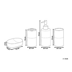 Avis Beliani Lot de 4 accessoires de salle de bains en céramique noire CORO