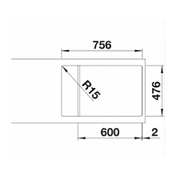 Blanco Evier à encastrer Lantos XL6S-IF, 523140, Inox, réversible