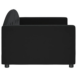 Avis vidaXL Lit de repos sans matelas noir 90x200 cm velours