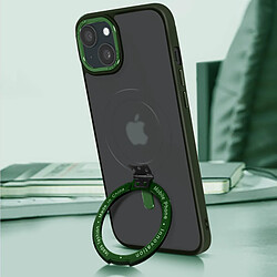 Avizar Coque MagSafe pour iPhone 15 Silicone Gel Anneau Fonction Support Vert pas cher