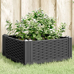 vidaXL Jardinière avec piquets noir 42,5x42,5x28,5 cm PP