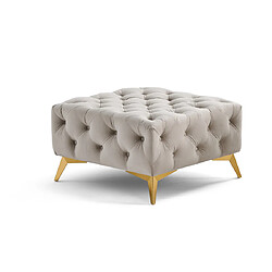 Avis Lisa Design Camden - pouf chesterfield en velours - pieds en métal doré