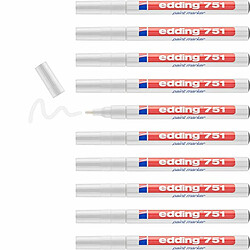 Marqueur permanent Edding E751 Blanc 10 Unités