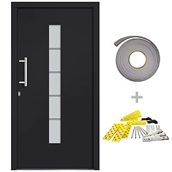 vidaXL Porte d'entrée Aluminium et PVC Anthracite 100x210 cm