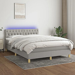 Sommier à lattes,Cadre à lattes de lit et matelas et LED pour Adulte Gris clair 140x200 cm -MN24364