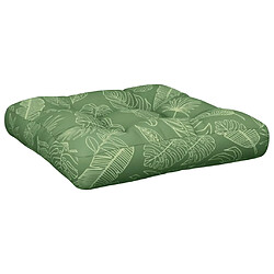 vidaXL Coussin de palette à motif de feuilles 58x58x10 cm tissu oxford