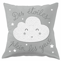 Coussin Déco Enfant Bouclette 40x40cm Gris