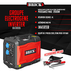 Groupe électrogène inverter silencieux max 2900W - 2 prises - Brick