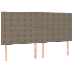 Avis vidaXL Tête de lit à LED Taupe 180x5x118/128 cm Tissu