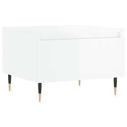 vidaXL Table basse blanc brillant 50x46x35 cm bois d'ingénierie