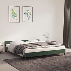 Maison Chic Lit adulte - Cadre Structure de lit avec tête de lit Contemporain Vert foncé 160x200 cm Velours -MN81241