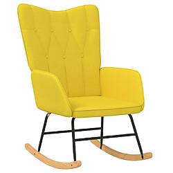 vidaXL Chaise à bascule Jaune moutarde Tissu