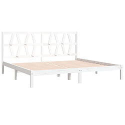 Avis vidaXL Cadre de lit sans matelas blanc bois massif 200x200 cm