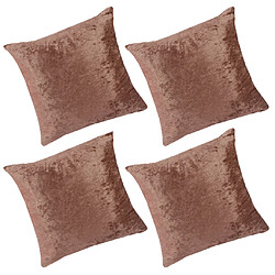 Acheter 4pcs Carré Housses De Coussin En Velours Doux Canapé-lit