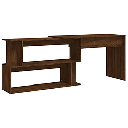 vidaXL Bureau d'angle Chêne marron 200x50x76 cm Bois d'ingénierie