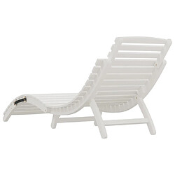 Acheter Helloshop26 Transat chaise longue bain de soleil lit de jardin terrasse meuble d'extérieur 184 x 55 x 64 cm bois massif d'acacia blanc 02_0012699