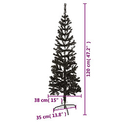 vidaXL Sapin de Noël étroit Noir 120 cm pas cher