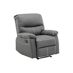 Avis Vente-Unique Fauteuil relax en simili gris CANBY