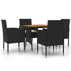 Maison Chic Mobilier à dîner 5 pcs de jardin - Ensemble table et chaises d'extérieur - Salon/Mobilier de jardin classique Résine tressée Noir -MN21134