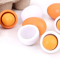 Wewoo 6 PCS Oeufs En Bois Jaune Simulé Cuisine Cuisson Jouets Ensemble Faire semblant Jouer Pour Les Enfants pas cher