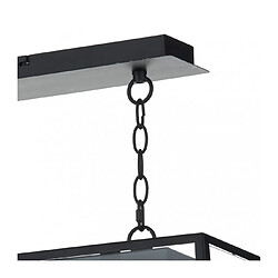 Acheter Luminaire Center Suspension Academy noir mat et verre 3 ampoules