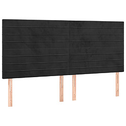 Avis vidaXL Tête de lit à LED Noir 160x5x118/128 cm Velours