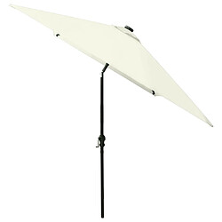 Acheter vidaXL Parasol de jardin avec LED et mât en acier sable 2x3 m