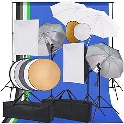 vidaXL Kit de studio photo boîte à lumière toile de fond et réflecteur