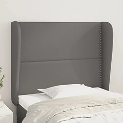 vidaXL Tête de lit avec oreilles Gris 93x23x118/128 cm Similicuir