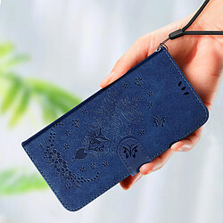 Avis Avizar Étui Portefeuille pour Xiaomi Redmi 12C, Simili Cuir Motif Papillon Floral Bleu