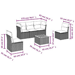 Avis Maison Chic Salon de jardin 6 pcs avec coussins | Ensemble de Table et chaises | Mobilier d'Extérieur gris résine tressée -GKD98238