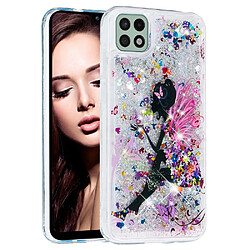 Coque en TPU anti-rayures, motif sables mouvants à paillettes beauté pour votre Samsung Galaxy A22 5G (EU Version)