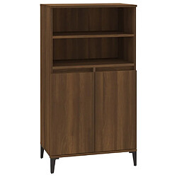 vidaXL Buffet haut Chêne marron 60x36x110 cm Bois d'ingénierie