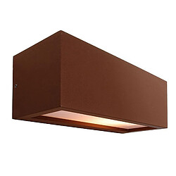 Applique rectangulaire à LED E27 double émission couleur corten entrée balcon terrasse 230V IP54 couleur CORTEN