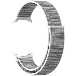 Avizar Bracelet pour Google Pixel Watch Nylon Tissé Ajustable gris blanc