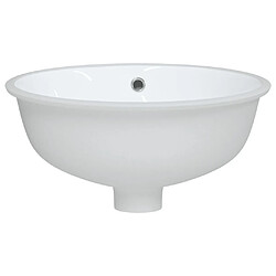 Avis vidaXL Évier de salle de bain blanc 37x31x17,5 cm ovale céramique