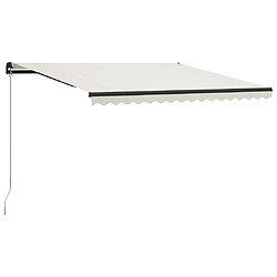 Maison Chic Auvent manuel rétractable,Store manuel de porte avec LED 400x300 cm Crème -GKD60677