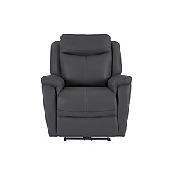 Avis Vente-Unique Fauteuil relax électrique en cuir de vachette gris anthracite NOMAJO