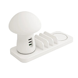 Acheter YP Select Support de charge sans fil pour lampe champignon avec plusieurs prises USB - Blanc EU