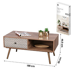 Acheter CONSOLE TABLE DE SALON RECTANGULAIRE MEUBLE TV TABLE BASSE DECORE 1 TIROIR 100X50XH46,5CM+Urban Living