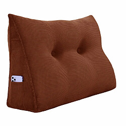 VerCart Coussin de Lecture Compensé, Coussin à Coins, Velours Côtelé Marron 80cm